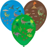 Amscan - Ballonnen met dinosaurus stickers