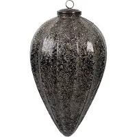 Clayre & Eef Kerstbal Overig Ø 17x26 cm Zwart Glas Kerstballen