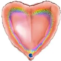 Grabo Folieballon hart glitter rosé goud (46cm)