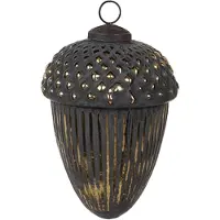 Clayre & Eef Kerstbal Overig Ø 10x14 cm Zwart Glas Kerstballen