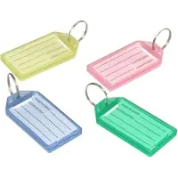 FSW-Products - 8 Stuks - Sleutelhangers - Sleutellabels met Schrijfvlak - Keychain - Key Tag Sleutelhanger - Keycord - Sleutelhouder - Openklapbaar - Bagagelabels