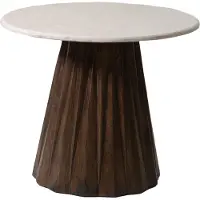 Giga Meubel Bijzettafel Faiza Marmer Beige Rond 60cm