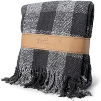 Jens Living Recycled Cotton Plaid Geruit Zwart