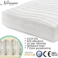 Nirwana bedden Matras - Stevig - Pocketveer matras - Eenpersoons matras - 70x200x21 Kouschuim