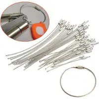 FSW-Products - 10 Stuks - Staaldraad - Sleutelhanger - 15cm - Stalen Sleutel Hanger - Sleutelring - Broek - Keychain - Sleutelbos Wire - Sleutelringen - RVS