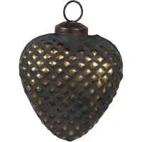 Clayre & Eef Kerstbal Overig 8x4x9 cm Zwart Glas Kerstballen