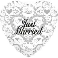 Oaktree Folieballon - Huwelijk - Just married - 45.7cm- Zonder vulling