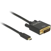DeLOCK Premium USB-C naar DVI kabel met DP Alt Mode (4K 30 Hz) / zwart - 3 meter