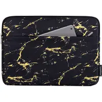 Canvas Artisan Laptophoes 13 Inch – Laptop Sleeve - Hoes Geschikt voor Macbook Air & Pro 13 inch - Geel Marmer