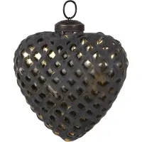 Clayre & Eef Kerstbal Overig 10x4x11 cm Zwart Glas Kerstballen