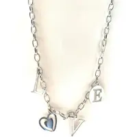 Yehwang necklace love - ketting love - kleur zilver - bedels - stainless steel - nikkelfree - waterproof - cadeau mama - kadotip vriendin