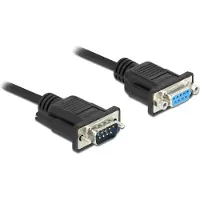 DeLOCK Serial Cable RS-232 D-Sub9 male to female null modem with narrow plug housing 3 m