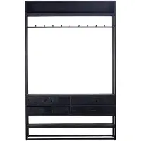 Giga Meubel Kapstok Kast Lino Zwart Met Rek en Lades