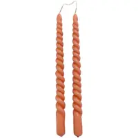 Rustik Lys Dinerkaarsen 'Swirl' Set van 2, Brique