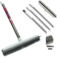 Synx Tools 2 in 1 Rubberen bezem - binnen & buiten - bezem - binnenbezem