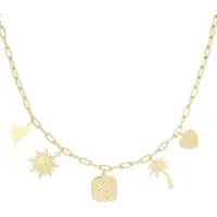 Yehwang Ketting - - Goud - Bedels - Statement ketting - Stainless steel sieraden