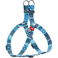 Waudog Ethno Harnas / Hondentuigje - Nylon - Blauw - Gratis QR Tag - Breedte: 20 mm - Borstomtrek: 50 - 80 cm (GELIEVE ALVORENS BESTELLEN OPMETEN)