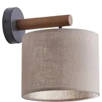 TK Lighting Wandlamp Deva Nature, textiel, hout dimbaar, hout licht, Woon-/ Eetkamer, Hout, Scandinavisch