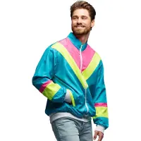 Boland - Trainingsjasje Retro dude neonblauw (M) - Volwassenen - -
