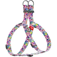 Waudog Magic Flowers Harnas / Hondentuigje - Nylon - Gratis QR-tag - Breedte: 25 mm - Borstomtrek: 60 - 90 cm (GELIEVE ALVORENS BESTELLEN OPMETEN)