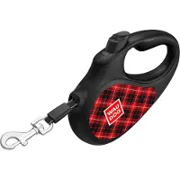 Waudog Rollijn / Hondenlijn - Tape - Red Tartan - Maat: M - Lengte: 5 meter - Geschikt voor honden tot maximaal 25 kg.