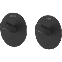 Tiger Rondo - Handdoekhaak - Zonder boren - Handdoekhaakjes - 3M tape - Mat zwart (2 stuks)