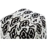 Beliani Poef zwart wit 45 x 45 cm ORAI