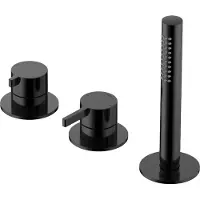 Hotbath ACE 2-wegs badrandcombinatie met handdouche zwart gepolijst PVD