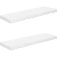 vidaXL Wandschappen zwevend 2 st 80x23,5x3,8 cm MDF hoogglans wit