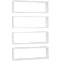 vidaXL Wandschappen kubus 4 st 80x15x26,5 cm bewerkt hout wit