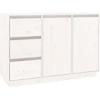 vidaXL Dressoir 111x34x75 cm massief grenenhout wit