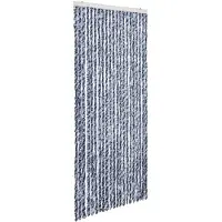 vidaXL Vliegengordijn 90x200 cm chenille blauw en wit