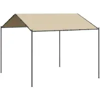 vidaXL Tuinpaviljoen 4x4 m staal en stof beige