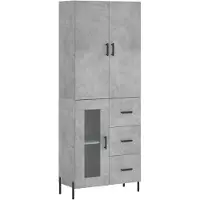vidaXL Hoge kast 69,5x34x180 cm bewerkt hout betongrijs