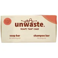 Unwaste Duopack orange soap shampoo bar