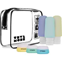 TRVLMORE - Navulbare Silicone Reisflesjes Set - 3 Flesjes 3 Potjes - Groen Blauw Geel (set van 3)
