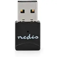 Nedis Netwerk-Dongel | Wi-Fi | AC600 | 2.4/5 GHz (Dual Band) | USB2.0 | Wi-Fi-snelheid totaal: 600 Mbps | Windows 10 / Windows 11 / Windows 8 - WSNWM610BK