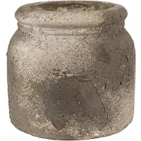 Clayre & Eef Bloempot Ø 17x16 cm Grijs Beige Terracotta Grijs