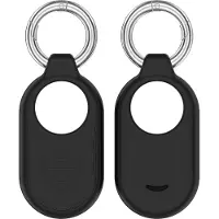 Telestore 2 stuks - Premium sleutelhanger hoesje geschikt voor Samsung Smarttag 2 | Samsung SmartTag2 Hoes - Case - Siliconen - Sleutelhanger - case met sleutelring - Zwart