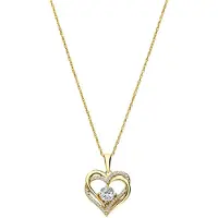 Lucardi Dames Zilveren goldplated ketting met hanger dubbel hart zirkonia - Ketting - 925 Zilver - Goudkleurig - 48 cm