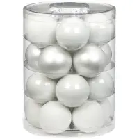 Merkloos 20x stuks glazen kerstballen elegant wit mix 6 cm glans en mat - Kerstbal