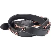 Harry's Horse RIEM LEDER ROSEGOLD BIT Zwart