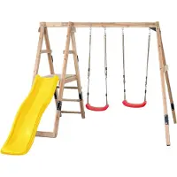 Swing King Swingking Schommel Ava Met Glijbaan Geel 235x274x185cm