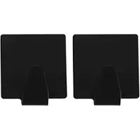 Excellent houseware Zelfklevende haakjes rvs keuken/badkamer/kleding/ophang - zwart - set 6x - Handdoekhaakjes