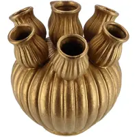 DK Design vaas Amsterdam - tulpenvaas klein - goud - D16 x H15 cm - Vazen