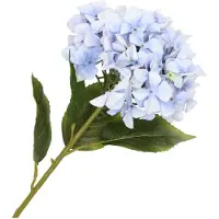 DK Design Kunstbloem Hortensia tak - lichtblauw - 109 cm - losse steel - Kunst zijdebloemen