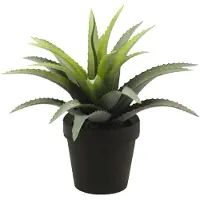 Emerald Kunstplant Agave Bush - groen met stekels - in zwarte pot - 18 cm - Kunstplanten