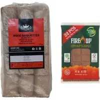 Esschert Design Houtbriketten - 10 kilo - kachel/openhaard - incl 32x aanmaakblokjes - Briketten