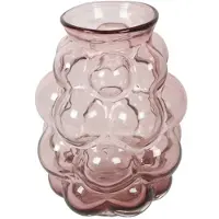 Countryfield Bloemenvaas Bubblegum Medium - transparant glas - lichtroze - D16 x H21 cm - vaas - Vazen