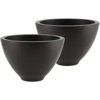 DK Design bloempot/plantenpot - 2x - Vinci - zwart mat - voor kamerplant - D15 x H23 cm - Plantenpotten